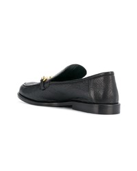 Slippers en cuir noirs Mulberry