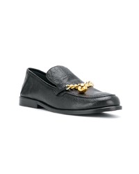 Slippers en cuir noirs Mulberry