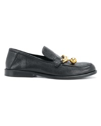 Slippers en cuir noirs Mulberry