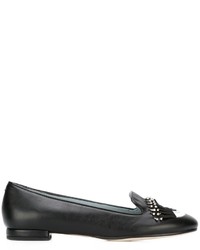 Slippers en cuir noirs Chiara Ferragni