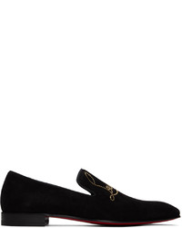 Slippers en cuir noirs Christian Louboutin