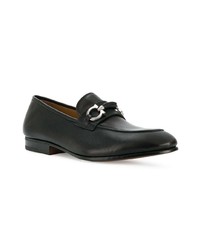 Slippers en cuir noirs Salvatore Ferragamo