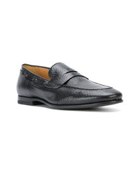 Slippers en cuir noirs Silvano Sassetti