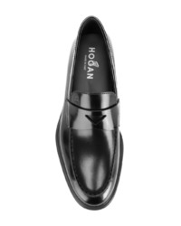 Slippers en cuir noirs Hogan