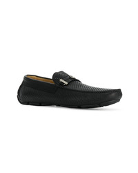 Slippers en cuir noirs Baldinini