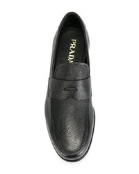 Slippers en cuir noirs Prada