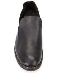 Slippers en cuir noirs Guidi