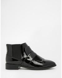 Slippers en cuir noirs Asos