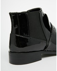 Slippers en cuir noirs Asos