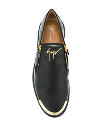 Slippers en cuir noirs Giuseppe Zanotti Design