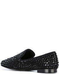 Slippers en cuir noirs Giuseppe Zanotti Design