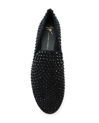 Slippers en cuir noirs Giuseppe Zanotti Design