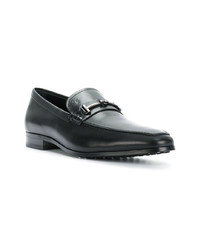 Slippers en cuir noirs Tod's