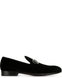 Slippers en cuir noirs Dolce & Gabbana