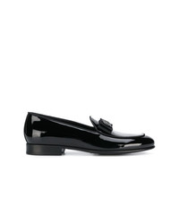 Slippers en cuir noirs Dolce & Gabbana