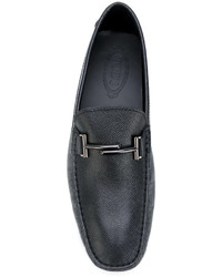 Slippers en cuir noirs Tod's