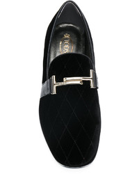 Slippers en cuir noirs Tod's