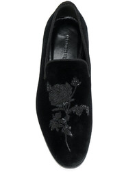 Slippers en cuir noirs Alexander McQueen