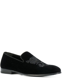 Slippers en cuir noirs Alexander McQueen