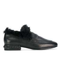 Slippers en cuir noirs Ash