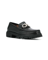 Slippers en cuir noirs Salvatore Ferragamo