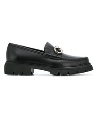 Slippers en cuir noirs Salvatore Ferragamo