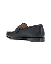 Slippers en cuir noirs Salvatore Ferragamo