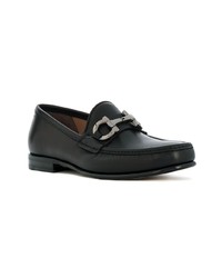 Slippers en cuir noirs Salvatore Ferragamo