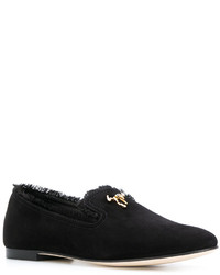 Slippers en cuir noirs Giuseppe Zanotti Design