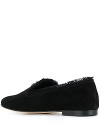 Slippers en cuir noirs Giuseppe Zanotti Design