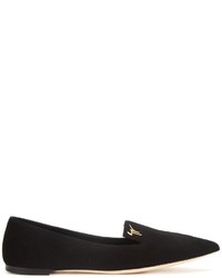 Slippers en cuir noirs Giuseppe Zanotti Design