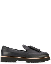 Slippers en cuir noirs Hogan