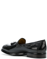 Slippers en cuir noirs Officine Creative