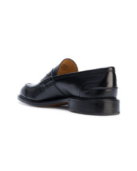 Slippers en cuir noirs Trickers