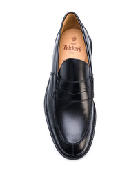 Slippers en cuir noirs Trickers