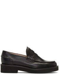 Slippers en cuir noirs Jil Sander Navy