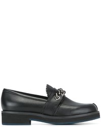 Slippers en cuir noirs Jil Sander Navy