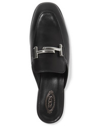 Slippers en cuir noirs Tod's