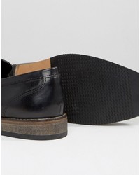 Slippers en cuir noirs Asos