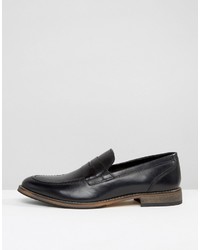 Slippers en cuir noirs Asos