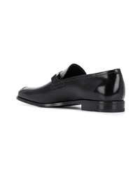 Slippers en cuir noirs Prada