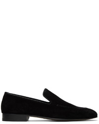 Slippers en cuir noirs Manolo Blahnik