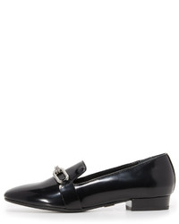 Slippers en cuir noirs Michael Kors