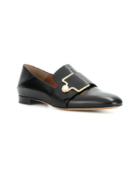 Slippers en cuir noirs Bally