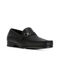 Slippers en cuir noirs Salvatore Ferragamo