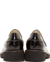 Slippers en cuir noirs Jil Sander