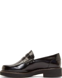 Slippers en cuir noirs Jil Sander