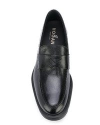 Slippers en cuir noirs Hogan