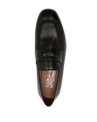 Slippers en cuir noirs Salvatore Ferragamo