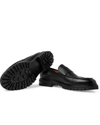 Slippers en cuir noirs Lanvin